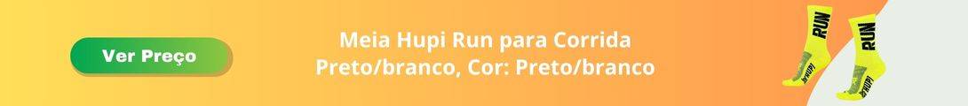 Meia Hupi Run para Corrida Pretobranco, Cor Pretobranco 