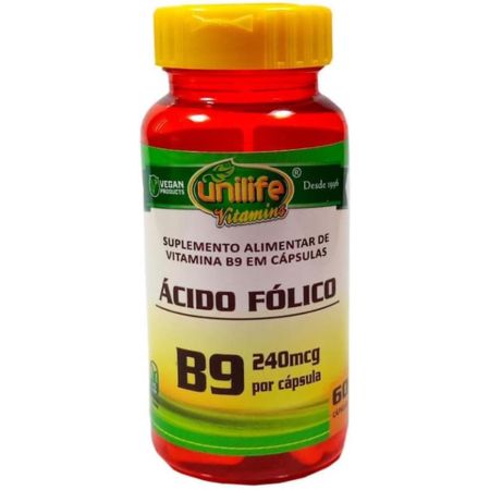 Ácido Fólico Vitamina B9 60 Cápsulas Rejuvenescedor Celular