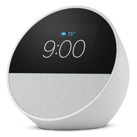 Novo Echo Spot com Alexa (2024) | Despertador inteligente com som vibrante | Cor Branca
