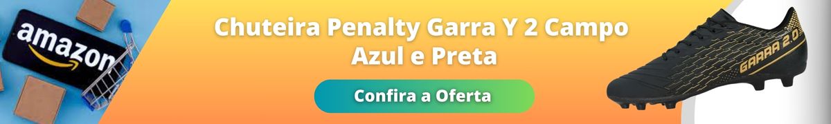 Chuteira Penalty Garra Y 2 Campo Azul e Preta
