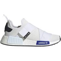 Tênis Adidas Femininos NMD R1 Slip On, Branco/azul lúcido/preto, 7