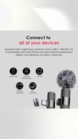 Mini Mic Pro Microfone sem fio para iPhone, iPad, Android, microfone de lapela (4)