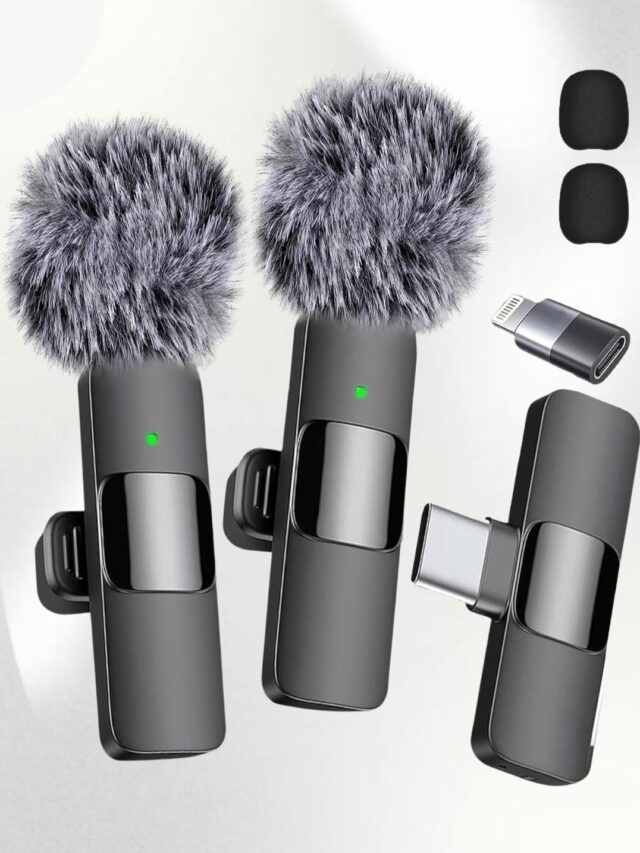 Mini Mic Pro Microfone sem fio para iPhone, iPad, Android, microfone de lapela